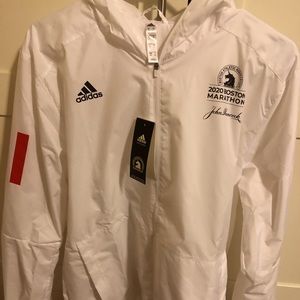 White Boston Marathon Running Jacket NWT